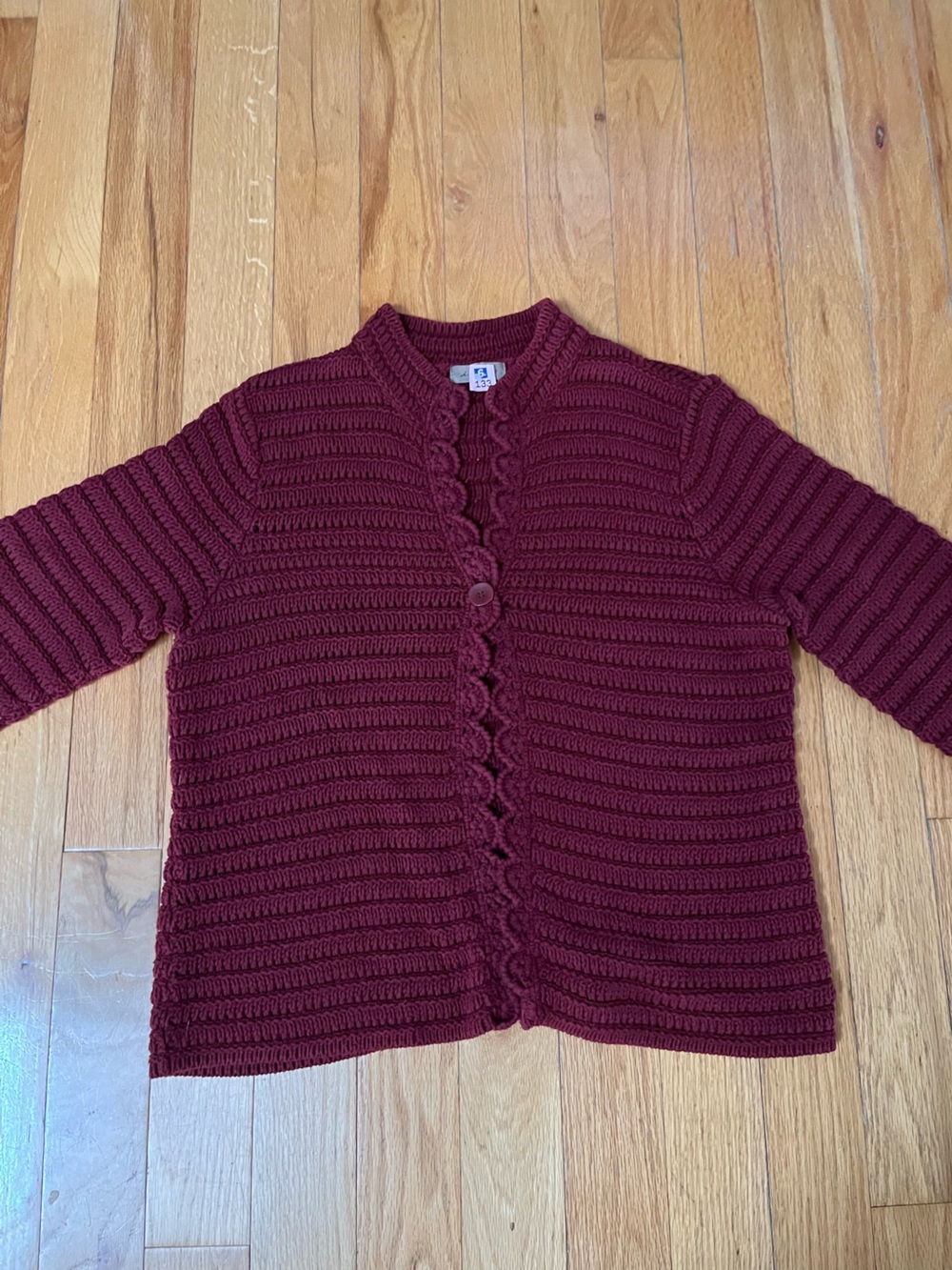 Classic Knit Women's Cardigan Sweater - Burgundy